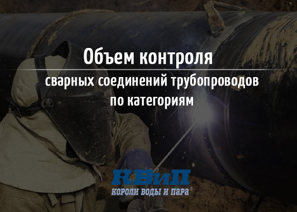 Объем контроля сварных соединений трубопроводов по категориям Объем контроля сварных соединений трубопроводов по категориям