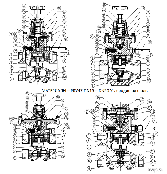 ADCA PRV47 (PRV47E, PRS47) Клапан редукционный пилотного типа