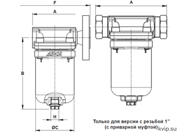 ADCA IB36S конденсатоотводчик с перевернутым стаканом_Р1 ADCA IB36S конденсатоотводчик с перевернутым стаканом_Р1