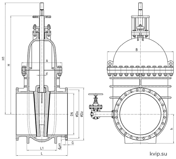 ANDREX DP-GN-934 Задвижка фланцевая стальная DN800-1000 PN16_Р1