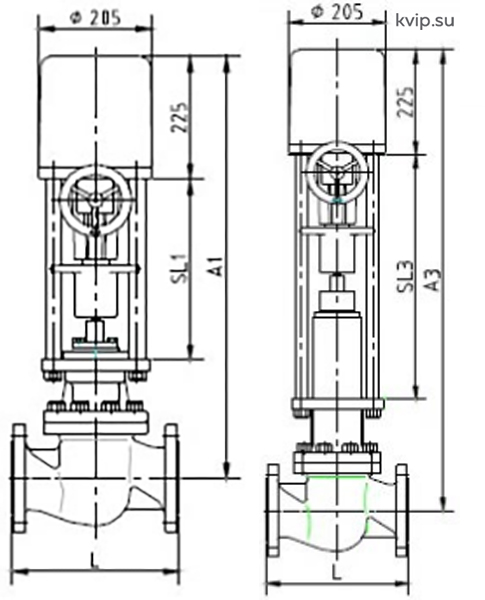 RTK MV54 DN125 - DN400 Клапан регулирующий с электроприводом_Р1