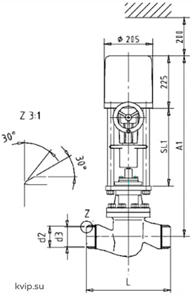 RTK MV54 DN125 - DN400 Клапан регулирующий с электроприводом_Р3